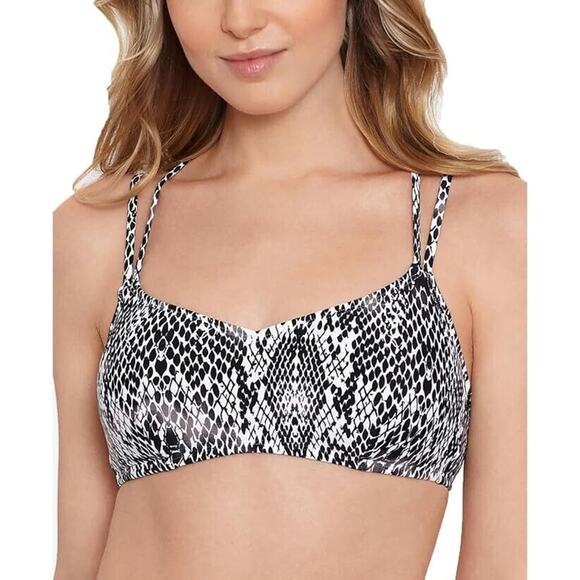 Salt + Cove Strappy Bikini Swim Top Snake Print Swimsuit Women's Juniors Medium - Picture 1 of 6